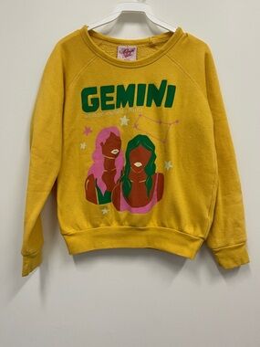 Midnight Rider Yellow "Gemini"  Crewneck Sweatshirt size XS